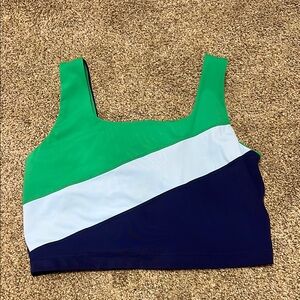 Colorblock Women's Top with Built in shelf bra